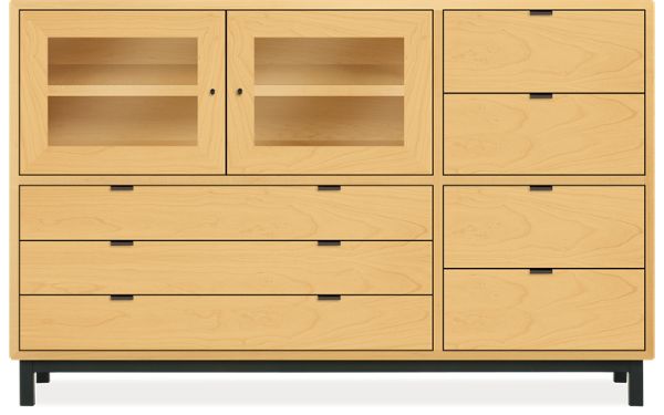 Copenhagen Custom 44h 70x20 Seven-Drawer/Two-Door Cabinet in Maple w/NS Base