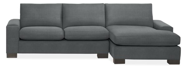 Townsend 106" Sofa with Right-Arm Chaise in Doria Charcoal