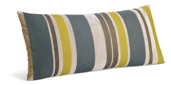 Multistripe Mist/Citron Pillow