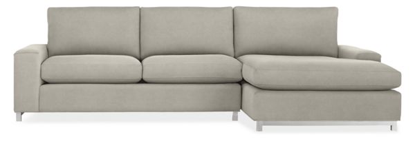 Klein 106" Sofa with Right-Arm Chaise in Vick Grey