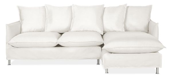 Brisbane Sofa with Right-Arm Chaise, 93" in Sunbrella Canvas White