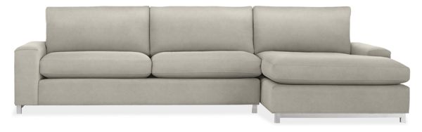 Klein 116" Sofa with Right-Arm Chaise in Vick Grey