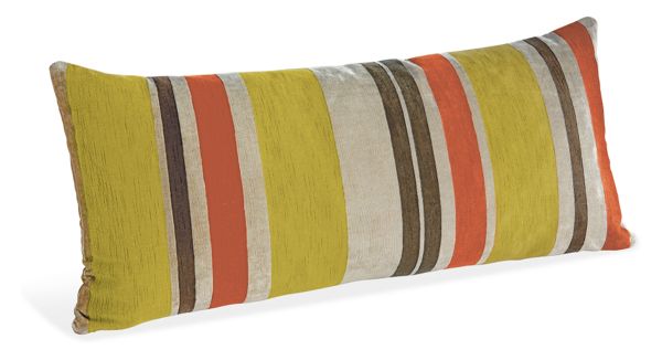 Multistripe Orange Pillow
