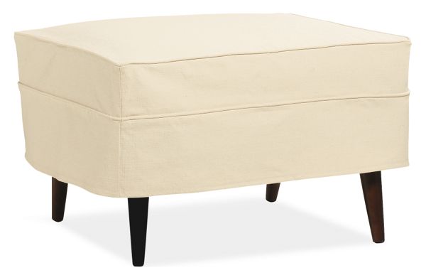Cole 27x21" Ottoman Slipcover in Dyno Natural