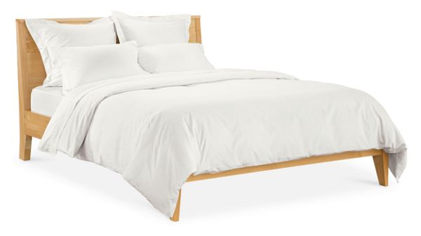 Sateen Jacquard Full/Queen Duvet Cover in White