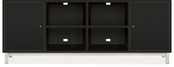 Copenhagen Custom 29h 77x20 Two-Door Cabinet in Ebony w/SS Base