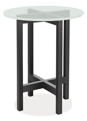 Nash 18r 22h End Table in Ebony with Frosted Glass Top