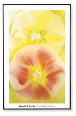 O'Keeffe, Pink and Yellow Hollyhocks