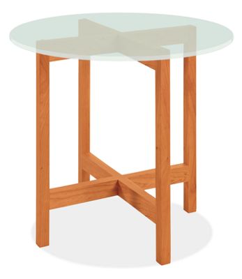 Nash 27r 24h End Table in Cherry with Frosted Glass Top