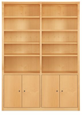 Woodwind Custom 86h 65x12 Bookcase in Maple with Natural Steel Knobs