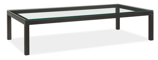 Parsons Custom 72x36 22h Cocktail Table with Clear Glass Top