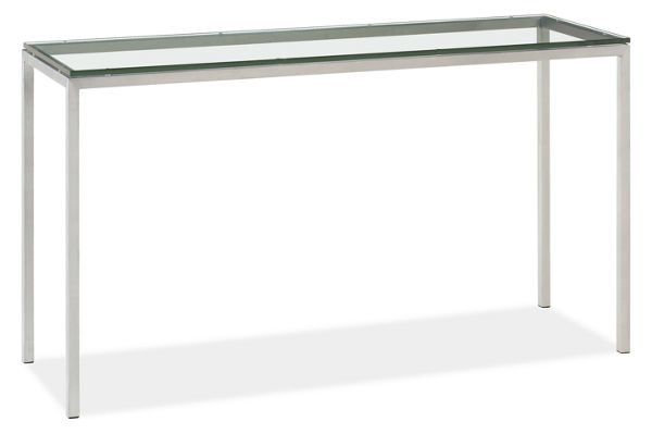 Portica Custom 40x14 30h Console Table with Clear Glass Top