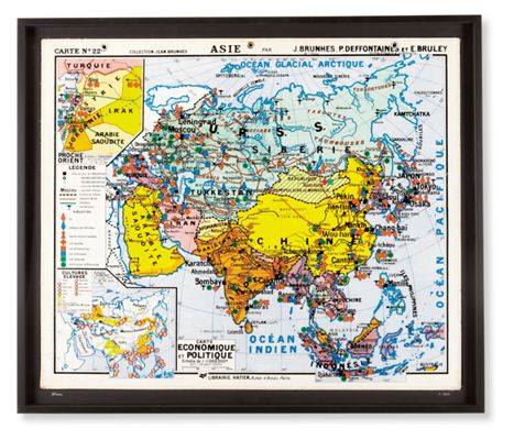 Vintage French School Map, Large