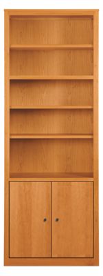Woodwind Custom 86h 35x17  Bookcase in Cherry with Natural Steel Knobs