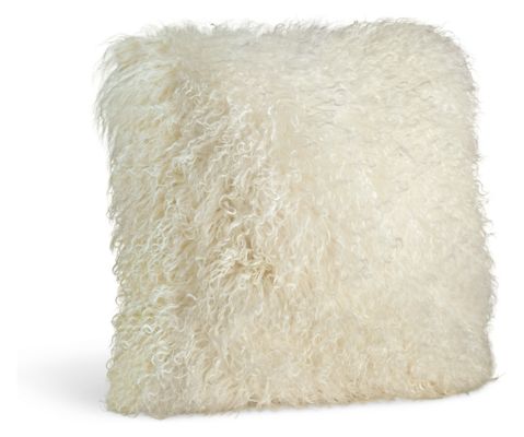 Tibetan Sheepskin Ivory Pillow