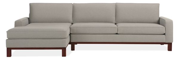 Roland 112" Sofa with Left-Arm Chaise in Trip Cement