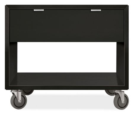 Copenhagen 29w 30h Nightstand in Ebony with Casters