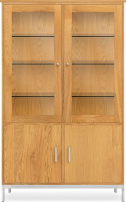 Linear Custom 20SQ Modular 65h 40x20 Cabinet in White Oak and Stainless Steel