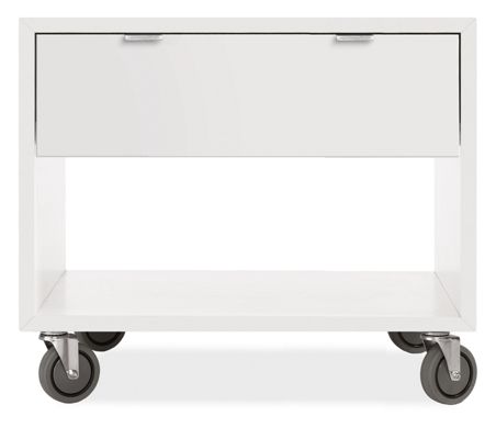 Copenhagen 29w 25h Nightstand in White with Casters