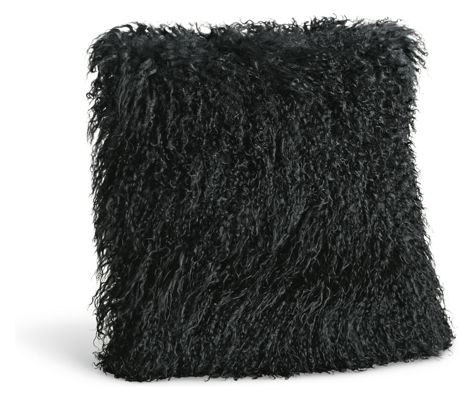 Tibetan Sheepskin Black Pillow