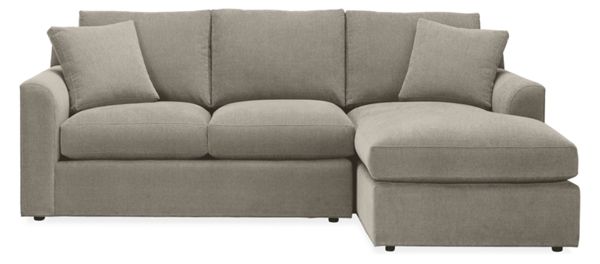 Malone 103" Sofa with Right-Arm Chaise in Terri Cement