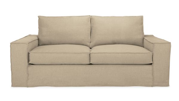 Hewitt 80" Two-Cushion Sofa Slipcovered in Dwell Flax