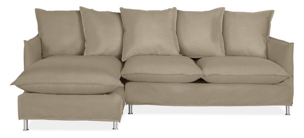 Brisbane Sofa with Left-Arm Chaise, 93" in Sunbrella Canvas Taupe