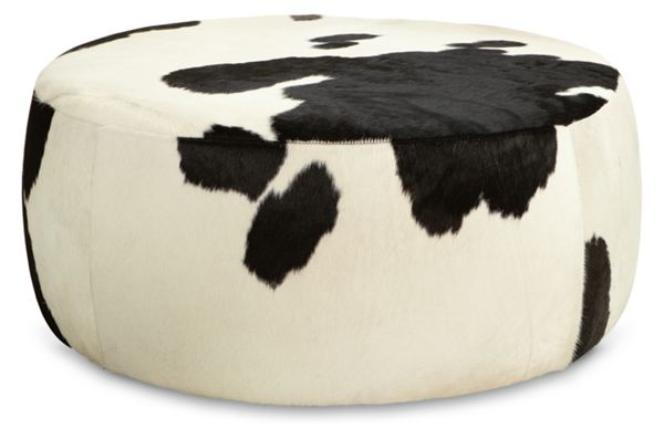 Lind Round Cowhide Ottomans