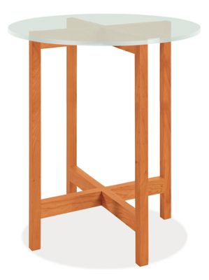 Nash 27r 29h End Table in Cherry with Frosted Glass Top