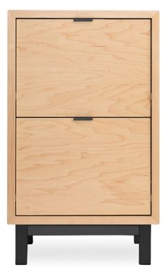 Copenhagen 32h 19w Two-Drawer File Cabinet in Maple with Natural Steel