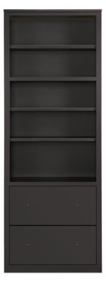 Woodwind Custom 86h 32x17 Cabinet in Ebony with Natural Steel Knobs