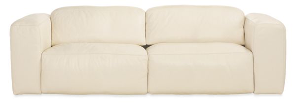 Cirrus 92" Two-Cushion Sofa in Bison White Leather