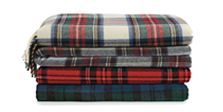 Merino Plaid Throw Blanket