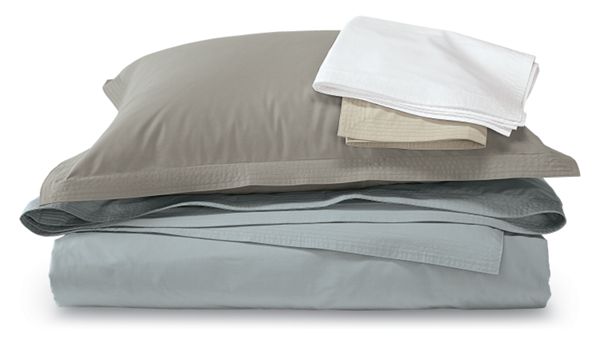 Percale Top-stitch Duvet Cover and Shams
