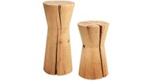 Reclaimed Wood Hourglass Stools