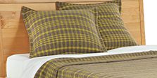 Washable Wool Taupe/Pear Plaid Blanket & Sham
