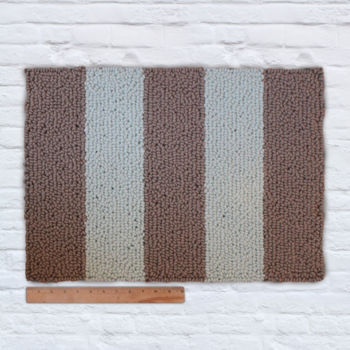Waypoint Wool Rug - Duo Stripe Bark / Bluebell