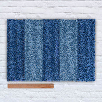 Waypoint Wool Rug - Duo Stripe Tonal - Marine / Vast Sky