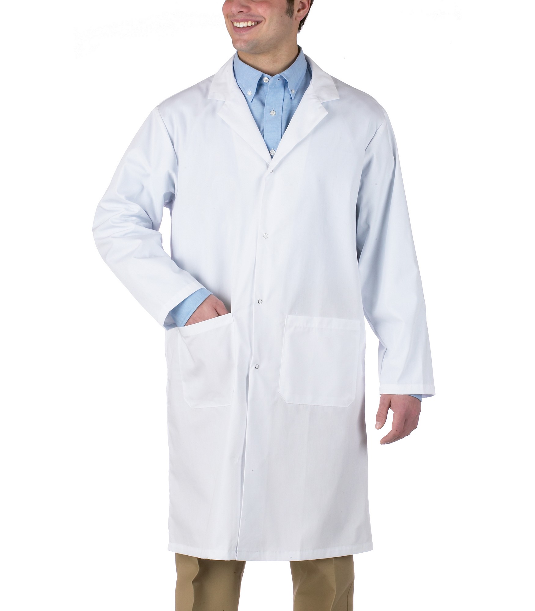 AMP_CA | Premium Uniform Snap Closure Lab Coat - 2 pockets