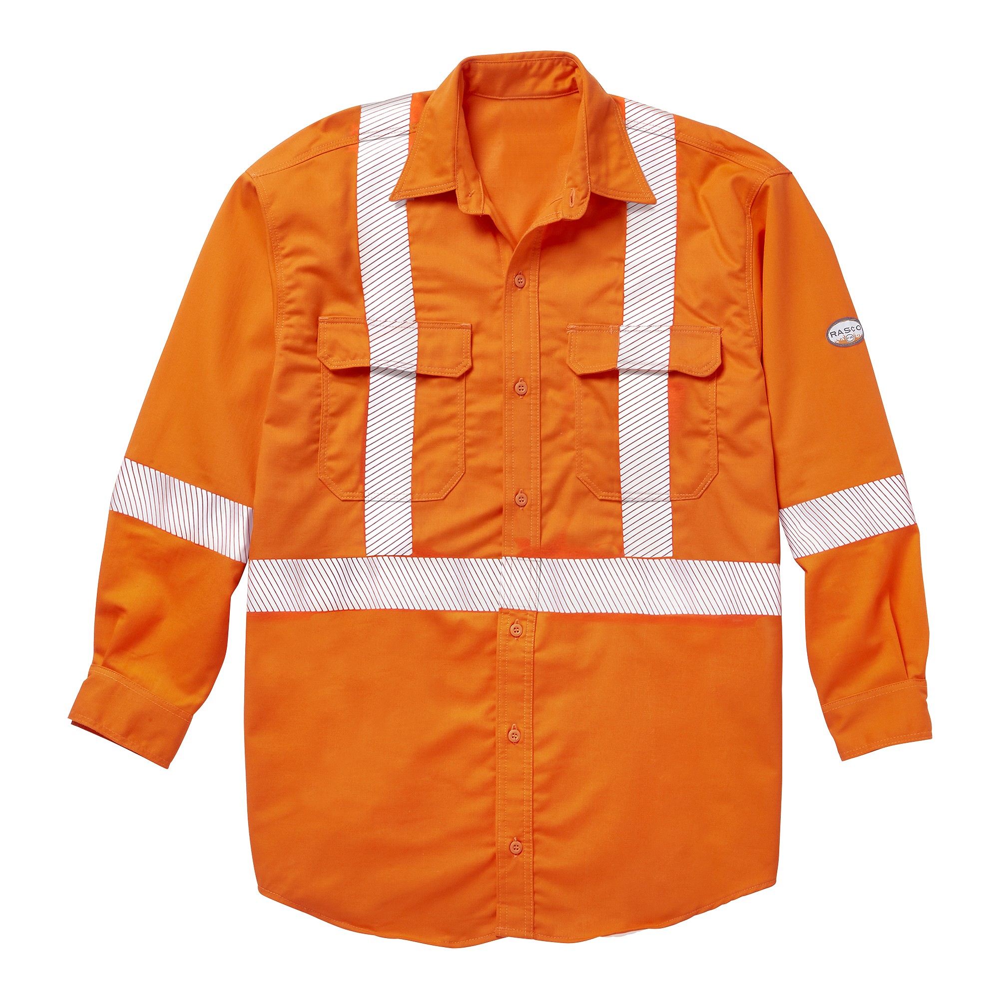 Amp ca rasco glenguard fr hi vis womens uniform shirt w segmented trim