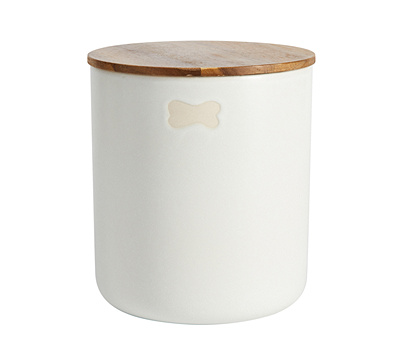 Mason Stoneware Pet Treat Canister - 7.5H, Ivory
