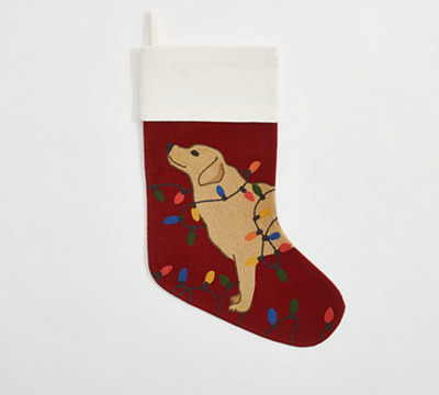 Tangled Labrador Crewel Stocking - Tangled Lab, Medium