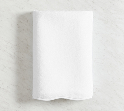 Scallop Towel - White with Monogram