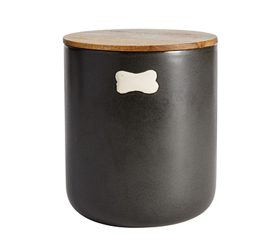 Mason Stoneware Pet Treat Canister - 7.5H, Charcoal