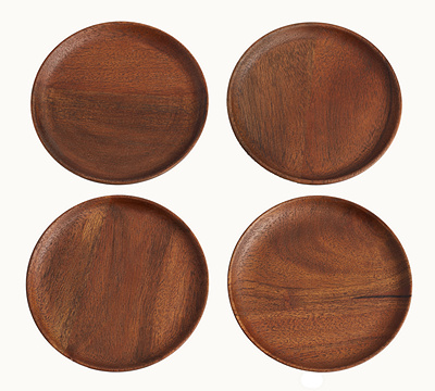 Chateau Wood Handcrafted Coasters - Set of 4 - Set of 4 - Brown