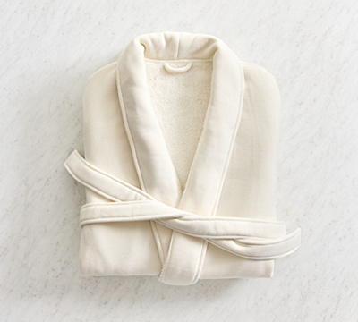 Cozy Retreat Robe - Ivory, Medium (add personalization - M, shelly font, font color chrome CM)