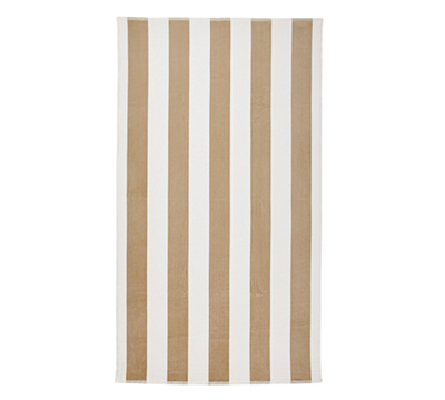 Classic Awning Striped Towel - Flax, Oversized for Beach