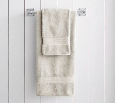 Personalized Hydrocotton Hand Towel - Heathered Oatmeal with white “S”