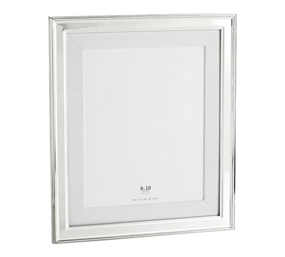 Personalized Silver-Plated Grosgrain Ribbon Mat Frames - 8x10 - White