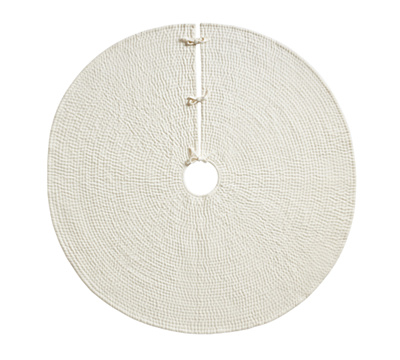 Channel Quilted Velvet Tree Skirt - Regular-60, Ivory